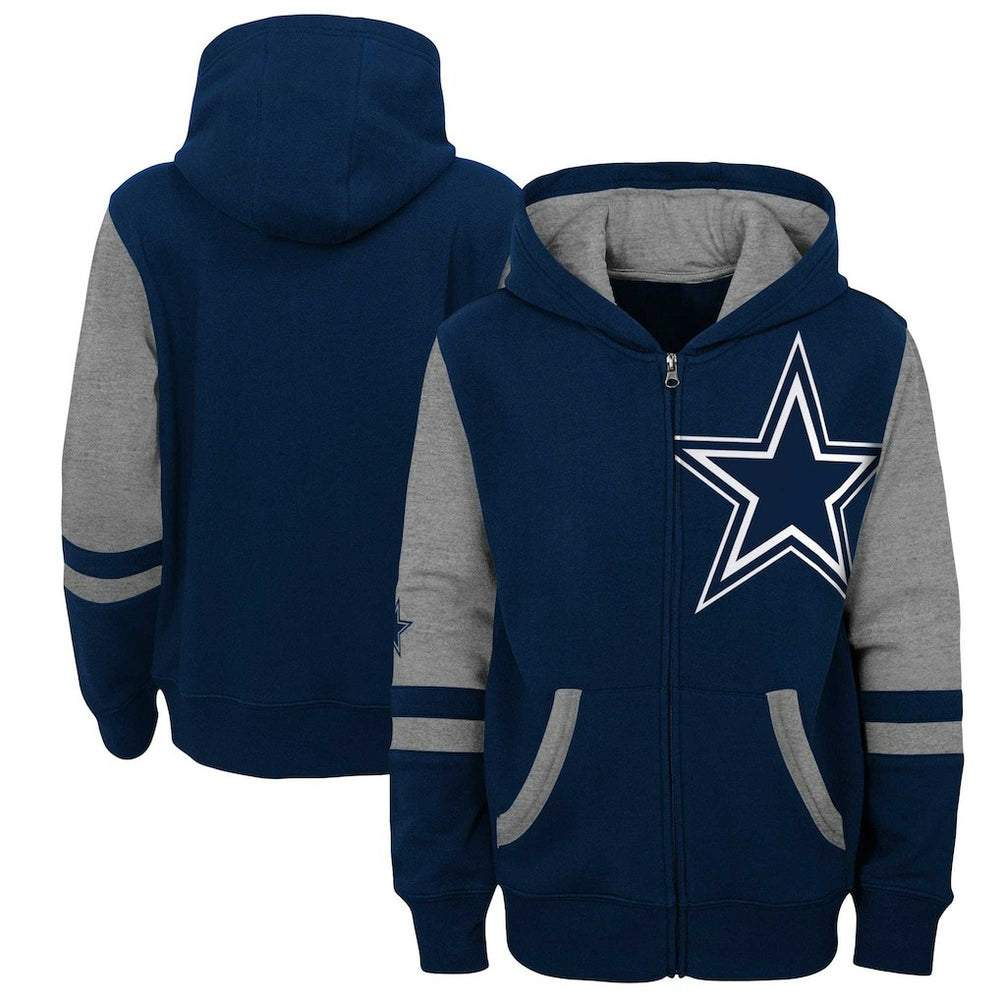 Dallas Cowboys Preschool Stadium Color Block Full-Zip Hoodie Navy