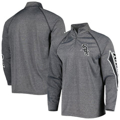 Chicago White Sox Stitches Wordmark Raglan Quarter-Zip Top - Heather Gray - MLB Online