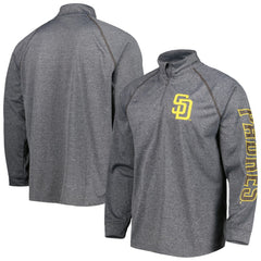 San Diego Padres Stitches Wordmark Raglan Quarter-Zip Top - Heather Gray - MLB Online