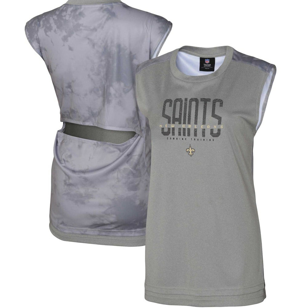 New Orleans Saints Women's No Sweat Tank Top Gray
