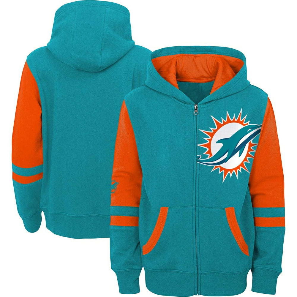 Miami Dolphins Preschool Stadium Color Block Full-Zip Hoodie Aqua