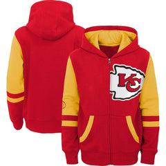 Kansas City Chiefs Youth Colorblock Full-Zip Hoodie Red