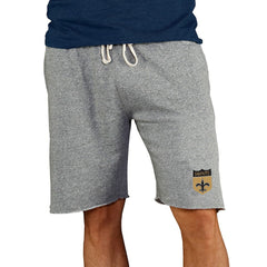 New Orleans Saints Concepts Sport Throwback Logo Mainstream Terry Shorts Gray