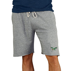 Philadelphia Eagles Concepts Sport Throwback Logo Mainstream Terry Shorts Gray
