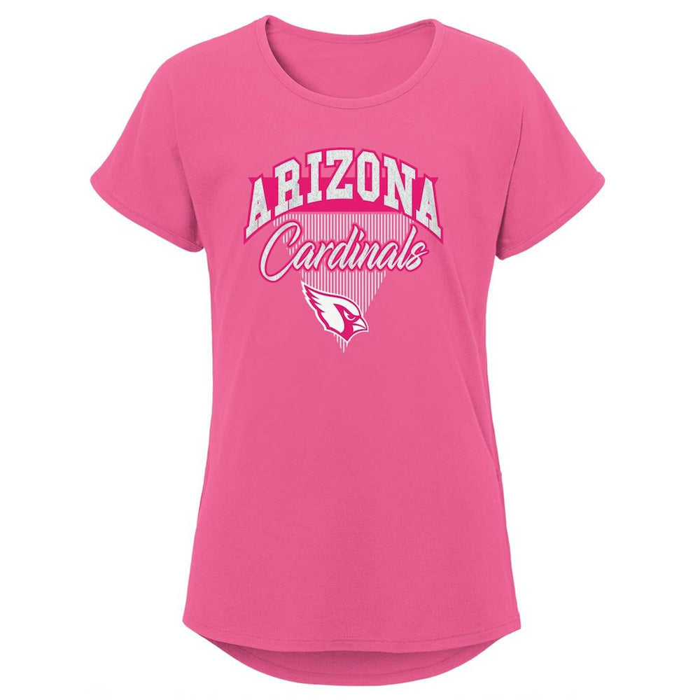 Arizona Cardinals Girls Youth Playtime Dolman T-Shirt Pink