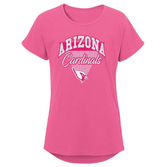 Arizona Cardinals Girls Youth Playtime Dolman T-Shirt Pink