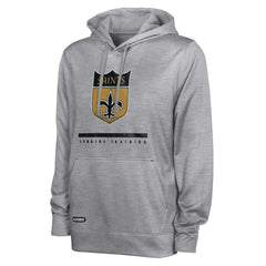 New Orleans Saints Grid Drill Streak Fleece Pullover Hoodie Heather Gray