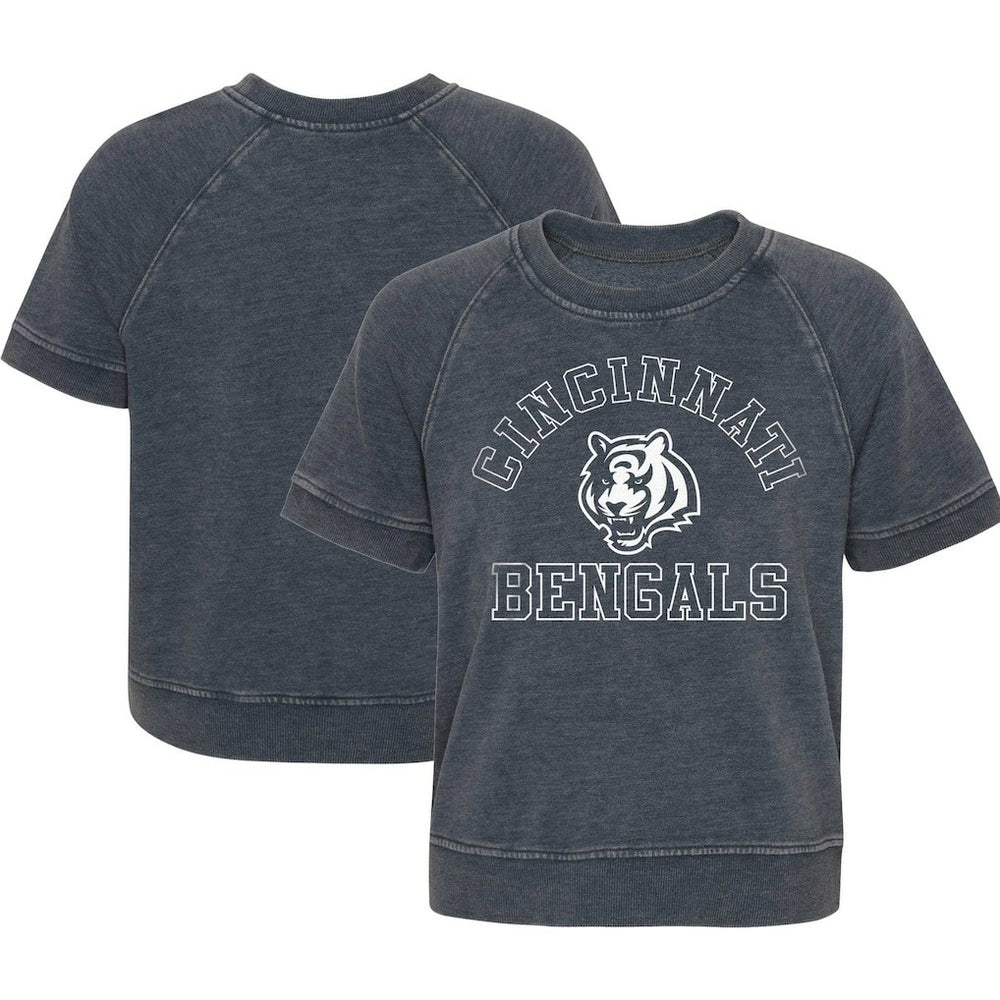 Cincinnati Bengals Girls Juniors Cheer Squad Raglan T-Shirt Heather Charcoal