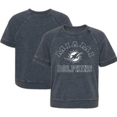 Miami Dolphins Girls Juniors Cheer Squad Raglan T-Shirt Heather Charcoal