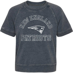 New England Patriots Girls Juniors Cheer Squad Raglan T-Shirt Heather Charcoal