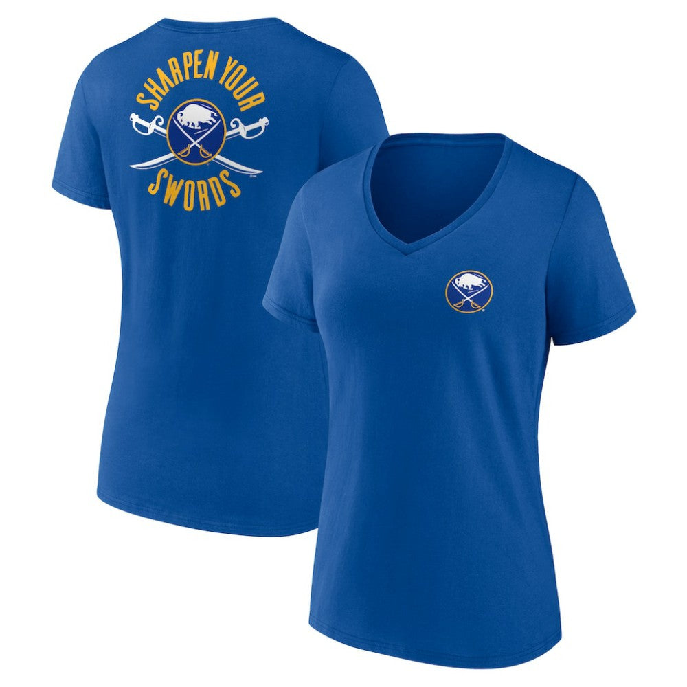 Buffalo Sabres Women's Territorial V-Neck T-Shirt - Royal - NHL 5194609