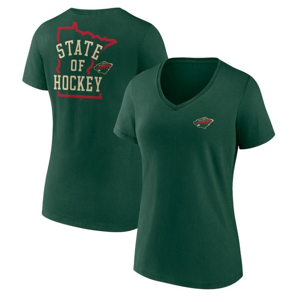 Minnesota Wild Women's Territorial V-Neck T-Shirt - Green - NHL 5194611