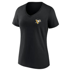 Pittsburgh Penguins Women's Territorial V-Neck T-Shirt - Black - NHL 5194612