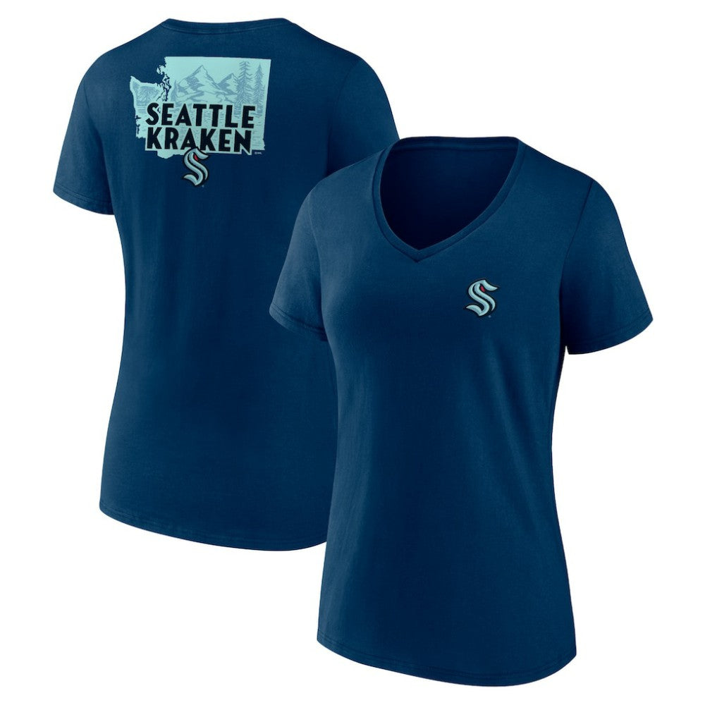 Seattle Kraken Women's Territorial V-Neck T-Shirt - Deep Sea Blue - NHL 5194614