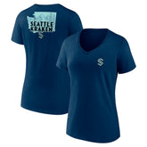 Seattle Kraken Women's Territorial V-Neck T-Shirt - Deep Sea Blue - NHL 5194614