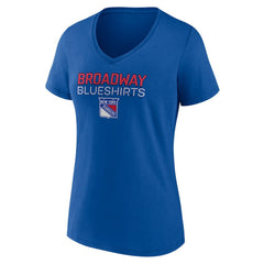 New York Rangers Women's Shout Out V-Neck T-Shirt - Blue - NHL 5194661