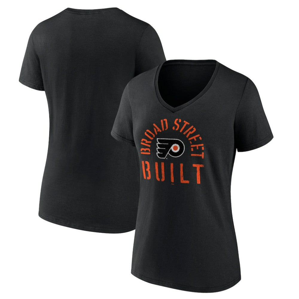 Philadelphia Flyers Women's Shout Out V-Neck T-Shirt - Black - NHL 5194663