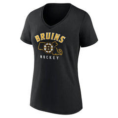 Boston Bruins Women's Proclamation V-Neck T-Shirt - Black - NHL 5195063
