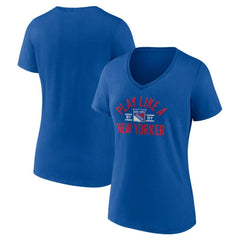 New York Rangers Women's Proclamation V-Neck T-Shirt - Blue - NHL 5195069