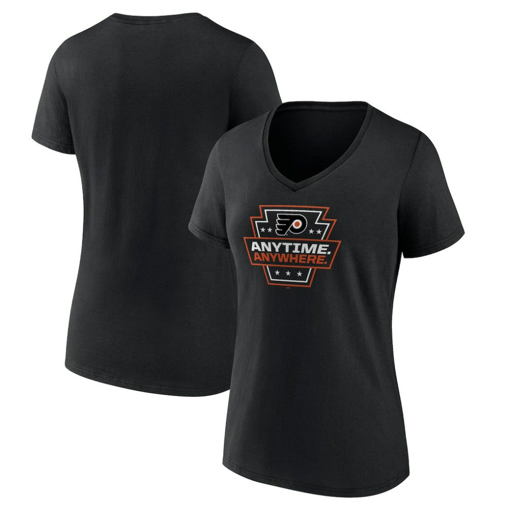 Philadelphia Flyers Women's Proclamation V-Neck T-Shirt - Black - NHL 5195070