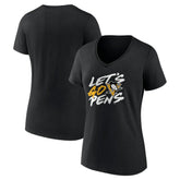 Pittsburgh Penguins Women's Proclamation V-Neck T-Shirt - Black - NHL 5195071
