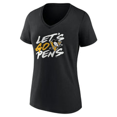 Pittsburgh Penguins Women's Proclamation V-Neck T-Shirt - Black - NHL 5195071