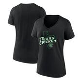 Dallas Stars Women's Represent V-Neck T-Shirt - Black - NHL 5195441