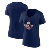 Edmonton Oilers Women's Represent V-Neck T-Shirt - Navy - NHL 5195447