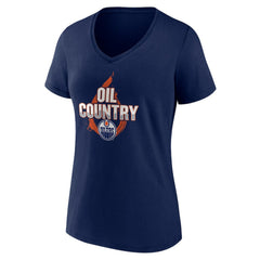 Edmonton Oilers Women's Represent V-Neck T-Shirt - Navy - NHL 5195447