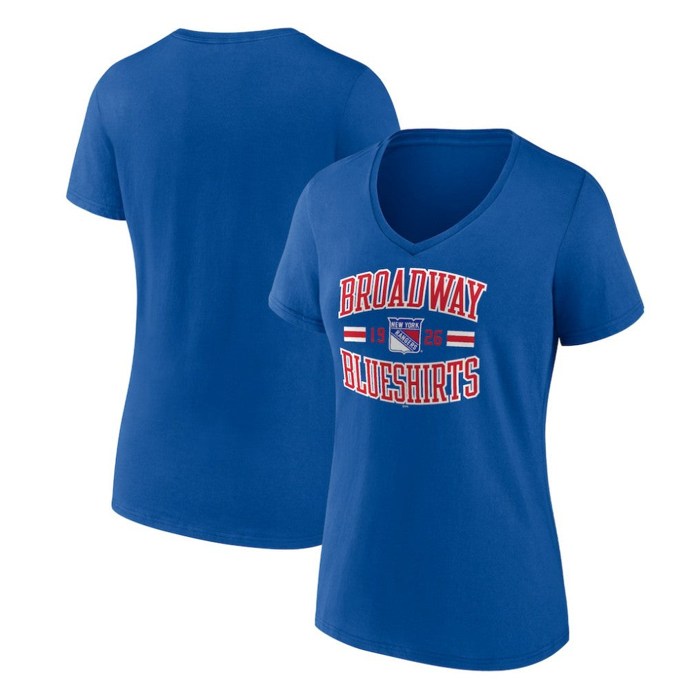 New York Rangers Women's Represent V-Neck T-Shirt - Blue - NHL 5195453