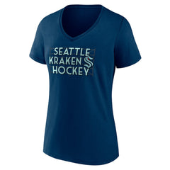 Seattle Kraken Women's Represent V-Neck T-Shirt - Deep Sea Blue - NHL 5195459