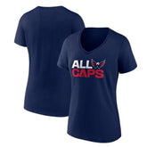 Washington Capitals Women's Represent V-Neck T-Shirt - Navy - NHL 5195461