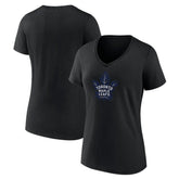 Toronto Maple Leafs Women's Alternate Logo V-Neck T-Shirt - Black - NHL 5196938