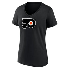 Philadelphia Flyers Women's Alternate Logo V-Neck T-Shirt - Black - NHL 5196946
