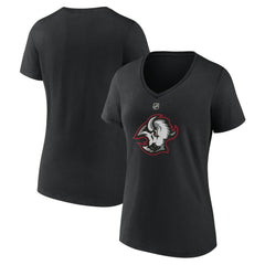 Buffalo Sabres Women's Alternate Logo V-Neck T-Shirt - Black - NHL 5197026