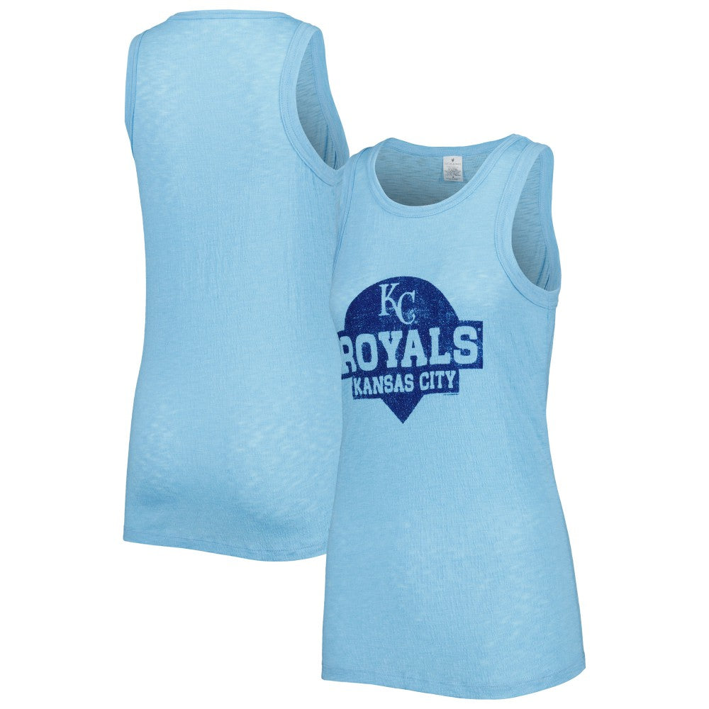 Kansas City Royals Soft as a Grape Women's Tri-Blend Tank Top - Royal - MLB Discount