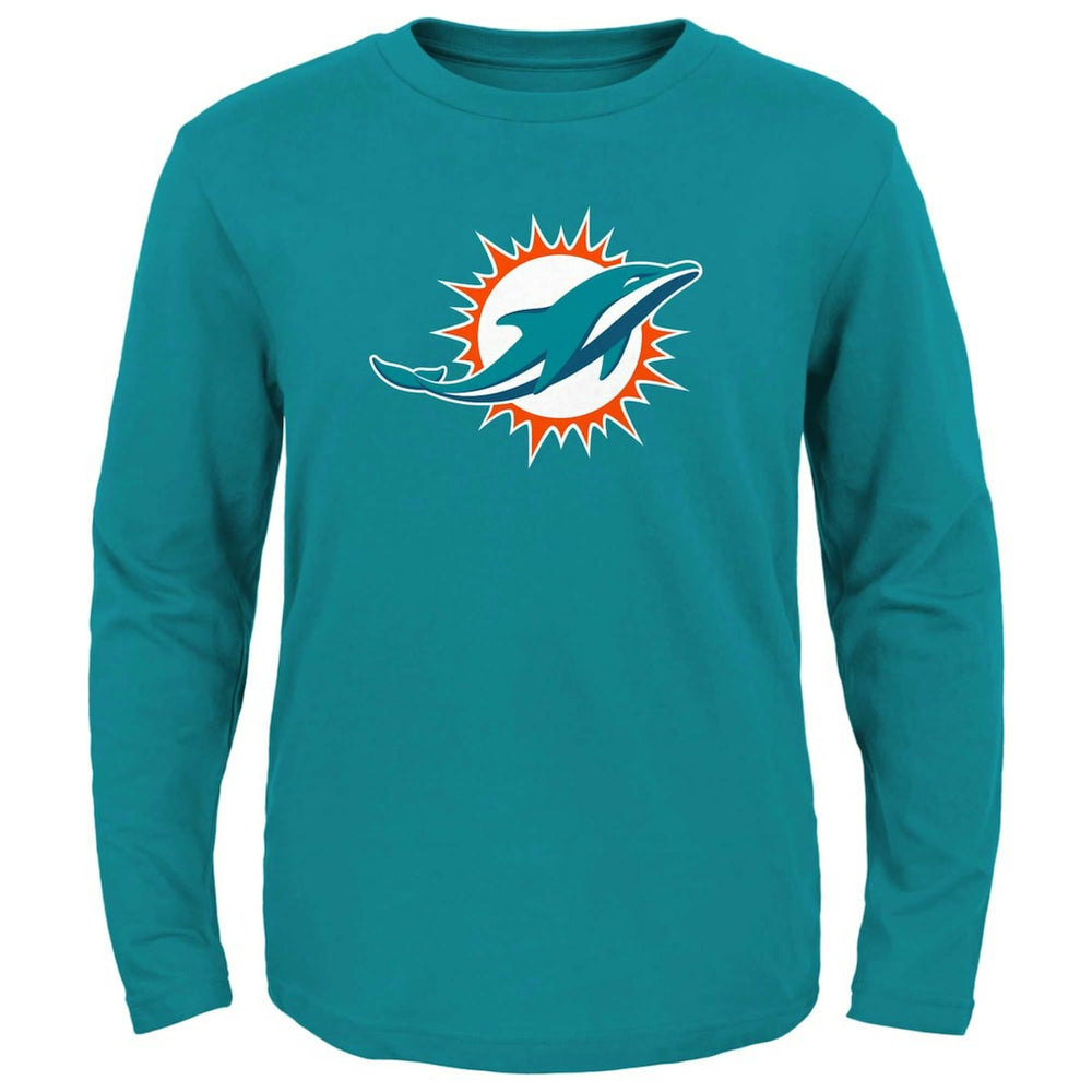 Miami Dolphins Youth Primary Logo Long Sleeve T-Shirt Aqua