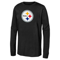 Pittsburgh Steelers Youth Primary Logo Long Sleeve T-Shirt Black