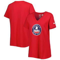 Brooklyn Nets Women's Local Performance V-Neck T-Shirt Red | Nike Near Me