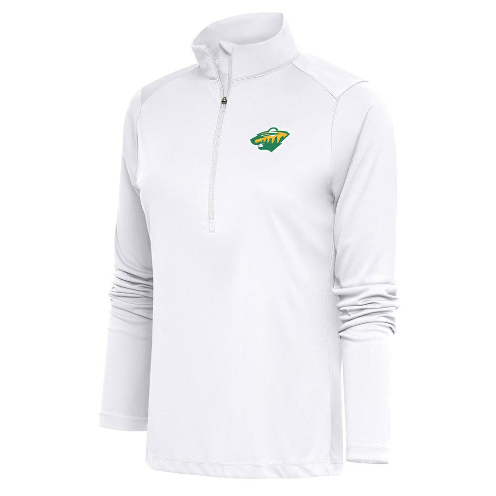 Minnesota Wild Antigua Women's Special Edition 2.0 Tribute Quarter-Zip Pullover Top - White - NHL 5206128