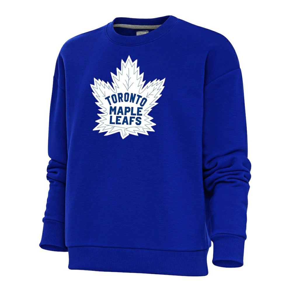 Toronto Maple Leafs Antigua Women's Special Edition 2.0 Victory Crewneck Pullover Sweatshirt - Royal - NHL 5206171