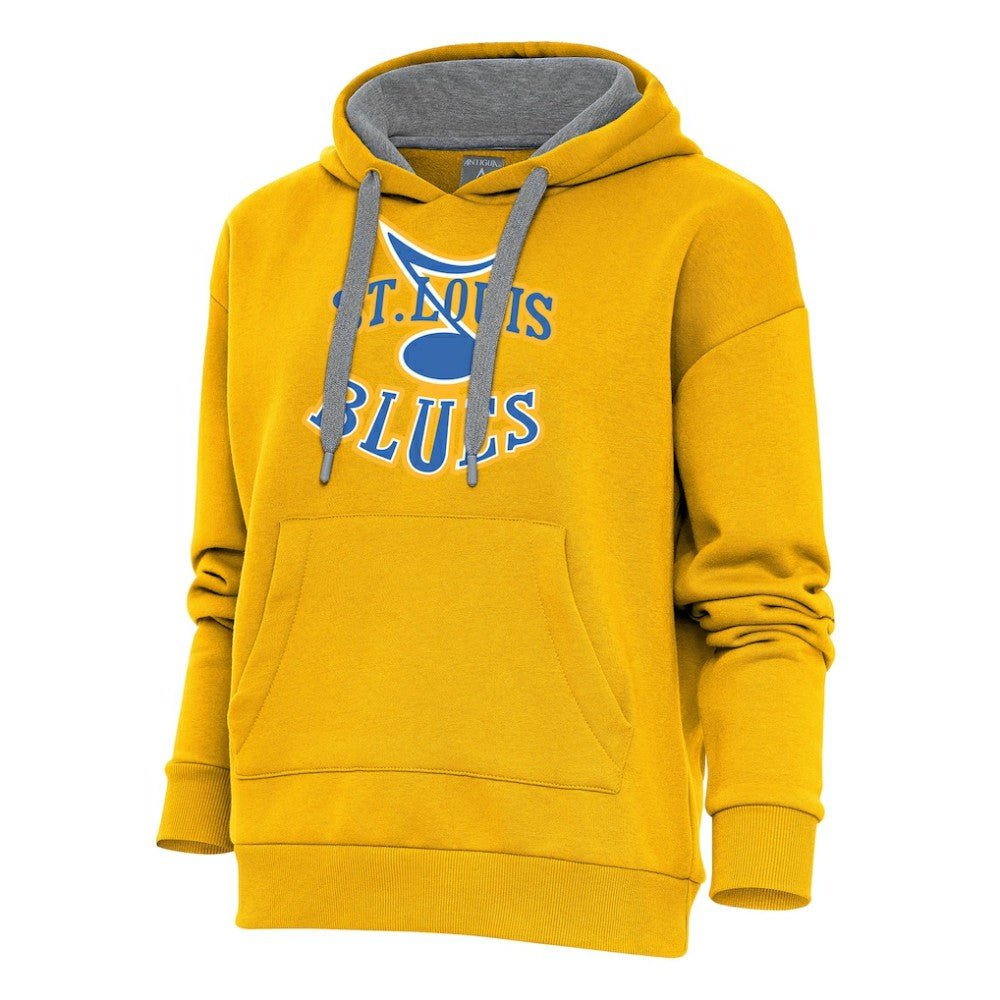 St. Louis Blues Antigua Women's Special Edition 2.0 Victory Pullover Hoodie - Gold - NHL 5206203