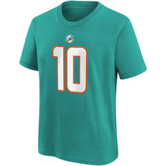 Nike Tyreek Hill Miami Dolphins Youth Player Name & Number T-Shirt Aqua
