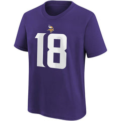 Nike Justin Jefferson Minnesota Vikings Youth Player Name & Number T-Shirt Purple