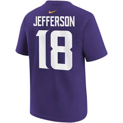 Nike Justin Jefferson Minnesota Vikings Youth Player Name & Number T-Shirt Purple