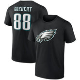 Dallas Goedert Philadelphia Eagles Icon Player Name & Number T-Shirt Black