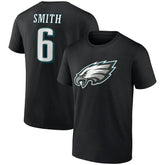 DeVonta Smith Philadelphia Eagles Icon Player Name & Number T-Shirt Black