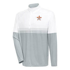 Houston Astros Antigua Bender Quarter-Zip Pullover Top - White/Gray - MLB Discount