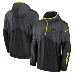 Nike New York Jets Volt Hoodie Half-Zip Jacket Anthracite