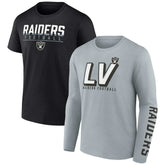 Fanatics Las Vegas Raiders Two-Pack T-Shirt Combo Set Silver/Black